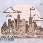 Diseño de Cortes Láser de Horizonte Urbano - Plantilla Personalizable para Decoración 3D
