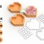 Caja de regalo en forma de corazón con flores personalizadas para cualquier ocasión