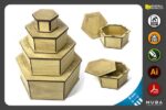 Conjunto de cajas hexagonales personalizadas para corte láser - DIY y decorativas