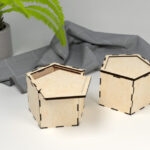 Caja ranurada cortada a láser con deslizador tipo nido de abeja - Ideal para almacenaje y organización