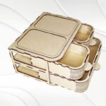 Joyero de Madera de 2 Pisos con Corte Láser Personalizado - Almacenamiento Elegante y Funcional