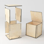 Caja de almacenamiento con ranuras cortadas a láser - Archivo digital 100 mm