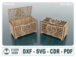 Caja de Madera con Diseño de Corazón - Corte Láser Personalizado para Regalos Originales