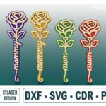 Rosa Personalizada para Regalo a Mamá - Diseño Exclusivo para Corte Láser