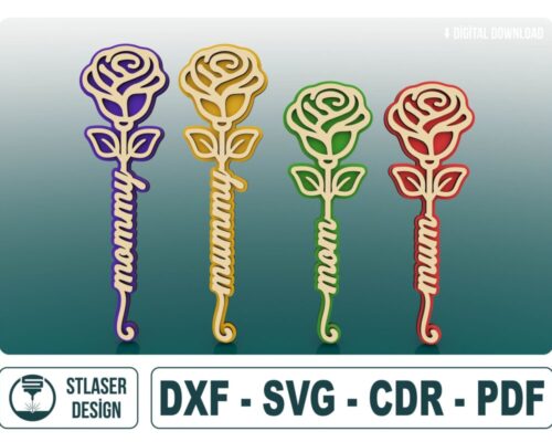 Rosa Personalizada para Regalo a Mamá - Diseño Exclusivo para Corte Láser