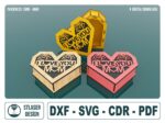 Caja de Regalo Corazón Mamá para Corte Láser - Personaliza con Amor y Creatividad