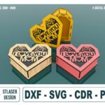 Caja de Regalo Corazón Mamá para Corte Láser - Personaliza con Amor y Creatividad