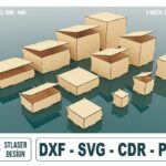 Plantilla de 12 cajas con tapa abatible para corte láser - Diseño personalizable y fácil de usar