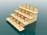 Archivos vectoriales para stands de corte láser en madera | Diseño personalizable - Imagen 5