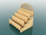 Archivos vectoriales para stands de corte láser en madera | Diseño personalizable - Imagen 4