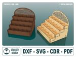Archivos vectoriales para stands de corte láser en madera | Diseño personalizable
