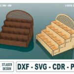 Archivos vectoriales para stands de corte láser en madera | Diseño personalizable