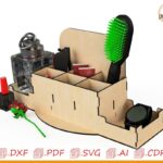 Organizador de Maquillaje Personalizado con Compartimentos Laterales para Corte Láser