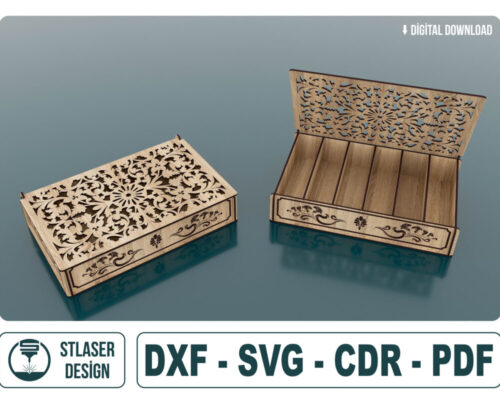 Archivos para Corte Láser: Caja de Joyas Personalizable para Manualidades y Regalos Crafts