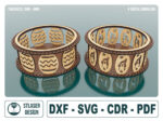 Archivos SVG de canastas decorativas para corte láser de madera - 2 estilos únicos para personalización