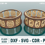 Archivos SVG de canastas decorativas para corte láser de madera - 2 estilos únicos para personalización