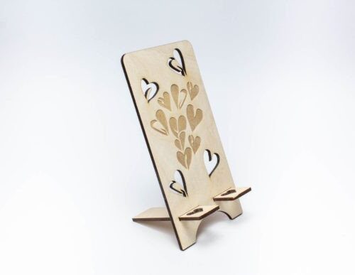 Soporte de Teléfono de Corazones para Corte Láser - Diseño Personalizado y Creativo