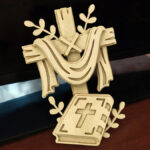 Cruz Religiosa con Biblia - Patrón de Corte Láser para Marquetería (PDF, DXF, SVG, EPS)