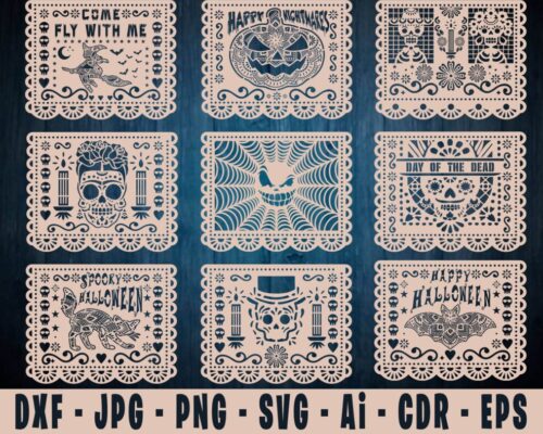 SVG Día de los Muertos y Papel Picado – Diseño para Celebraciones Mexicanas