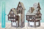 Corte láser 3D miniatura casa medieval - Archivo DXF/SVG para Glowforge y cortadoras láser - Imagen 2