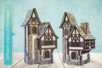Corte láser 3D miniatura casa medieval - Archivo DXF/SVG para Glowforge y cortadoras láser - Imagen 3