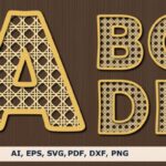 Alfabeto A-Z en Caña de Ratán para Corte Láser - Letras Decorativas Personalizadas