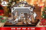 Escena de Natividad SVG para Corte Láser - Diseño Personalizado y Detallado Ideal para Decoraciones Navideñas