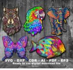 Rompecabezas de madera personalizables - Plantillas SVG para corte láser de animales originales