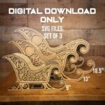 Trio de Trineos SVG para Corte Láser - Decoraciones Festivas y Navideñas Personalizables