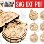 Caja de Adornos Navideños en Formatos SVG, DXF, PDF y Ai para Corte Láser en Glowforge