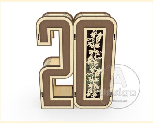 Caja de vino decorativa personalizada para corte láser Glowforge - regalo único de cumpleaños
