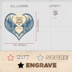 Adorno Láser de Alas de Ángel SVG para Cricut - Regalo de Simpatía y Condolencia - Imagen 3