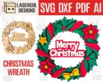 Corona de Navidad para Corte láser - Archivos SVG, DXF, PDF, Ai - Adornos para Glowforge