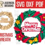 Corona de Navidad para Corte láser - Archivos SVG, DXF, PDF, Ai - Adornos para Glowforge