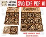Cajas Decorativas para Adornos Pequeños - Archivos SVG, DXF, PDF y Ai para Corte Láser
