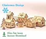 Casas de Navidad para Cortar con Láser - Planos DXF, SVG y CDR para Router CNC