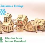 Casas de Navidad para Cortar con Láser - Planos DXF, SVG y CDR para Router CNC