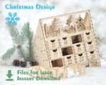Calendario de Adviento de Madera para Corte Láser - Archivos CDR, DXF y Formatos de Diseño