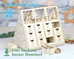Calendario de Adviento de Madera para Corte Láser - Archivos CDR, DXF y Formatos de Diseño - Imagen 2