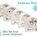 Luces Nocturnas Navideñas para Corte Láser - Archivos SVG, PDF y DXF para Glowforge (5 Piezas)