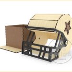 Caja de regalo de casco de fútbol americano SVG para corte láser - Ideal para el Día del Padre