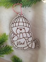 Adornos Navideños SVG DXF para Corte Láser - Pack Familiar Glowforge Teddy Bear y Muñeco de Nieve - Imagen 6