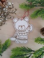 Adornos Navideños SVG DXF para Corte Láser - Pack Familiar Glowforge Teddy Bear y Muñeco de Nieve - Imagen 8