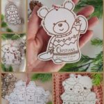 Adornos Navideños SVG DXF para Corte Láser - Pack Familiar Glowforge Teddy Bear y Muñeco de Nieve