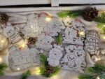Adornos Navideños SVG DXF para Corte Láser - Pack Familiar Glowforge Teddy Bear y Muñeco de Nieve - Imagen 2