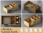 Perchero de especias y servilletero de madera | Organizador de cocina cortado a láser - Archivos SVG, DXF, CDR