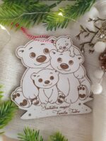Adornos Navideños SVG DXF para Corte Láser - Pack Familiar Glowforge Teddy Bear y Muñeco de Nieve - Imagen 4