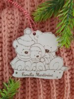 Adornos Navideños SVG DXF para Corte Láser - Pack Familiar Glowforge Teddy Bear y Muñeco de Nieve - Imagen 5