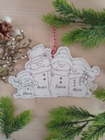 Adornos Navideños SVG DXF para Corte Láser - Pack Familiar Glowforge Teddy Bear y Muñeco de Nieve - Imagen 7