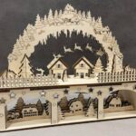 Mini archivo de corte láser "Pueblo de Navidad" para decoración de velas y manualidades